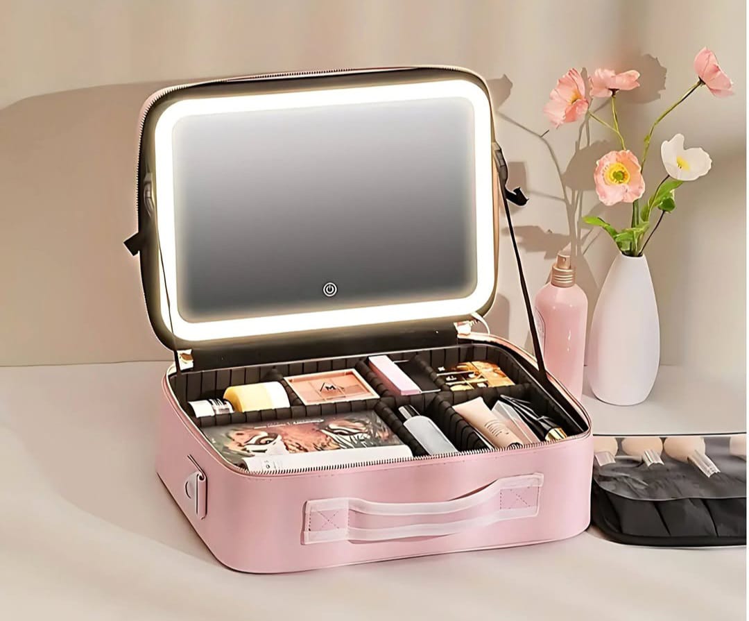 Maletín LED con maquillaje