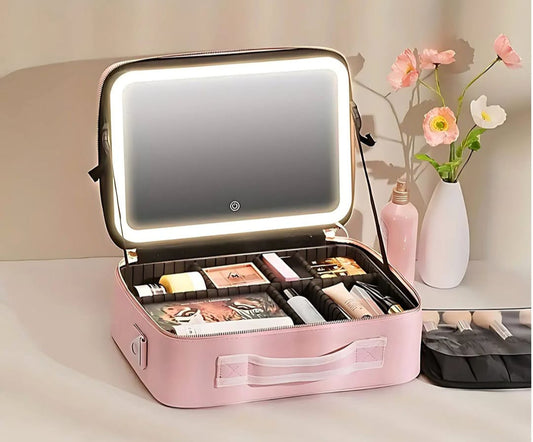 Maletín LED con maquillaje